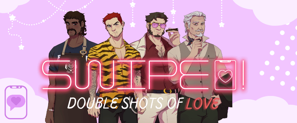 The four love interests from Swiped!: Double Shots of Love