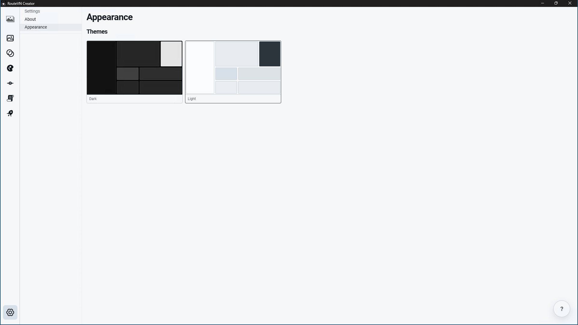 Appearance settings in light theme