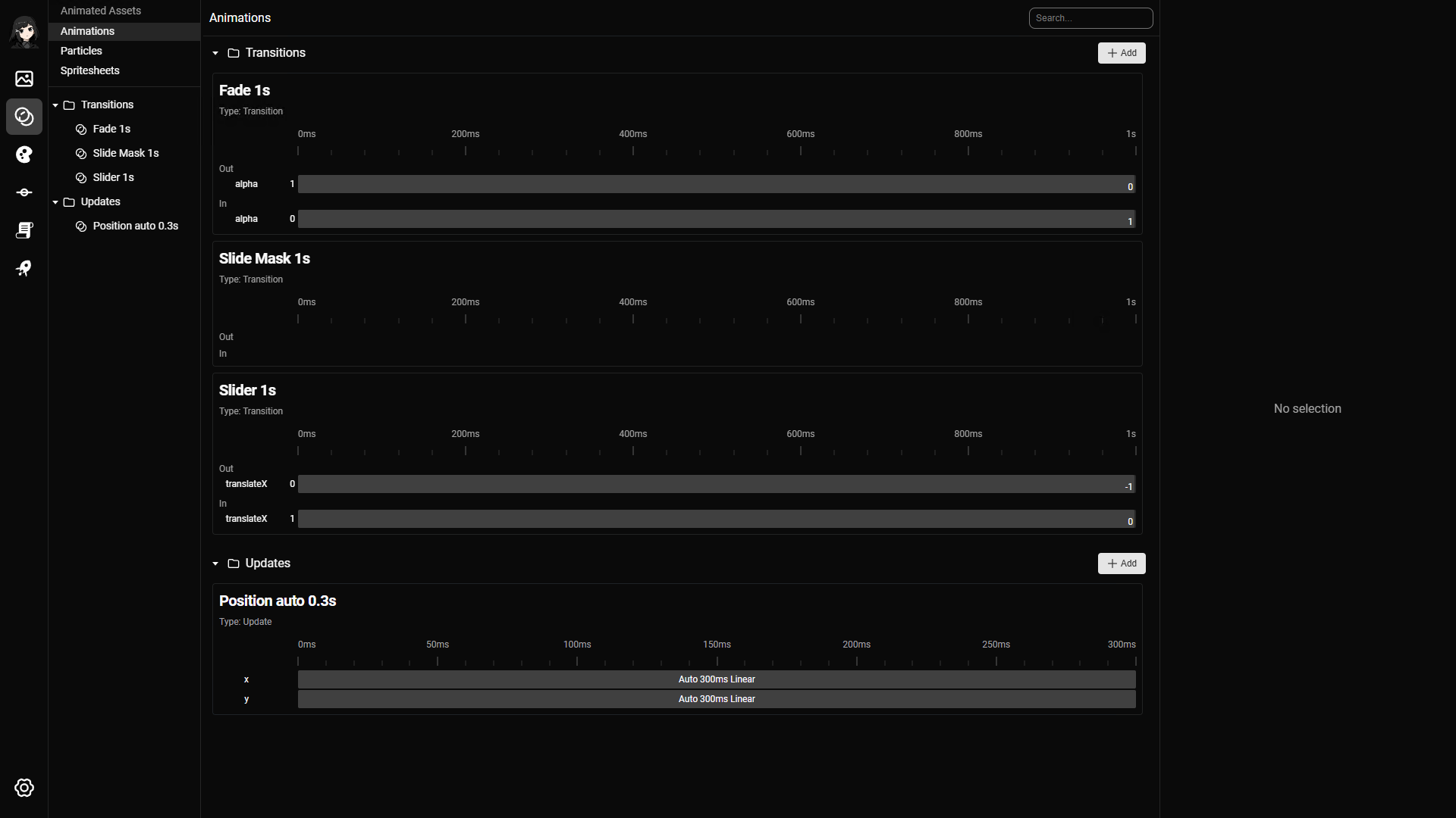 Animations page