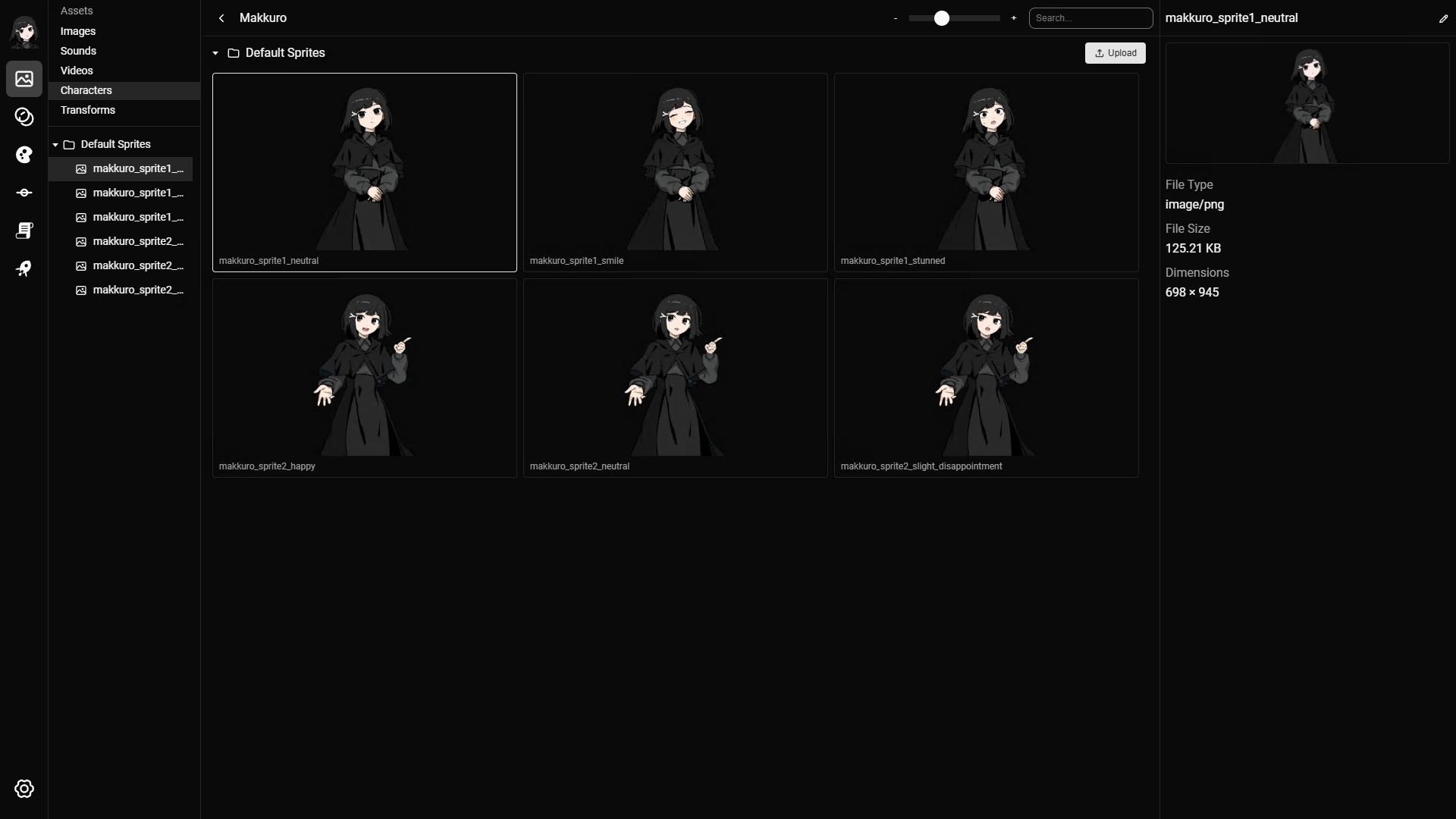 Character sprites page
