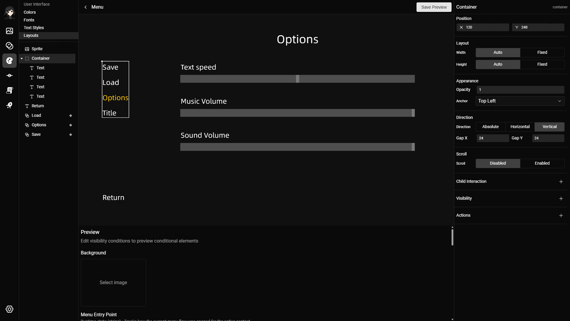 Layout editor