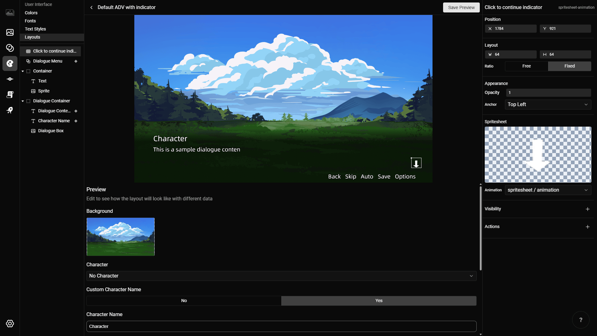 Layout Editor screenshot
