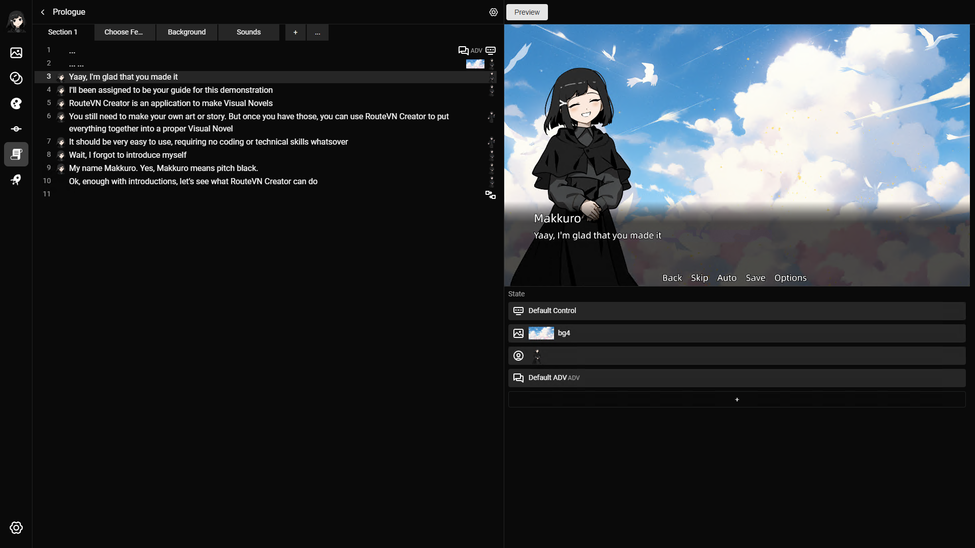 Scene editor