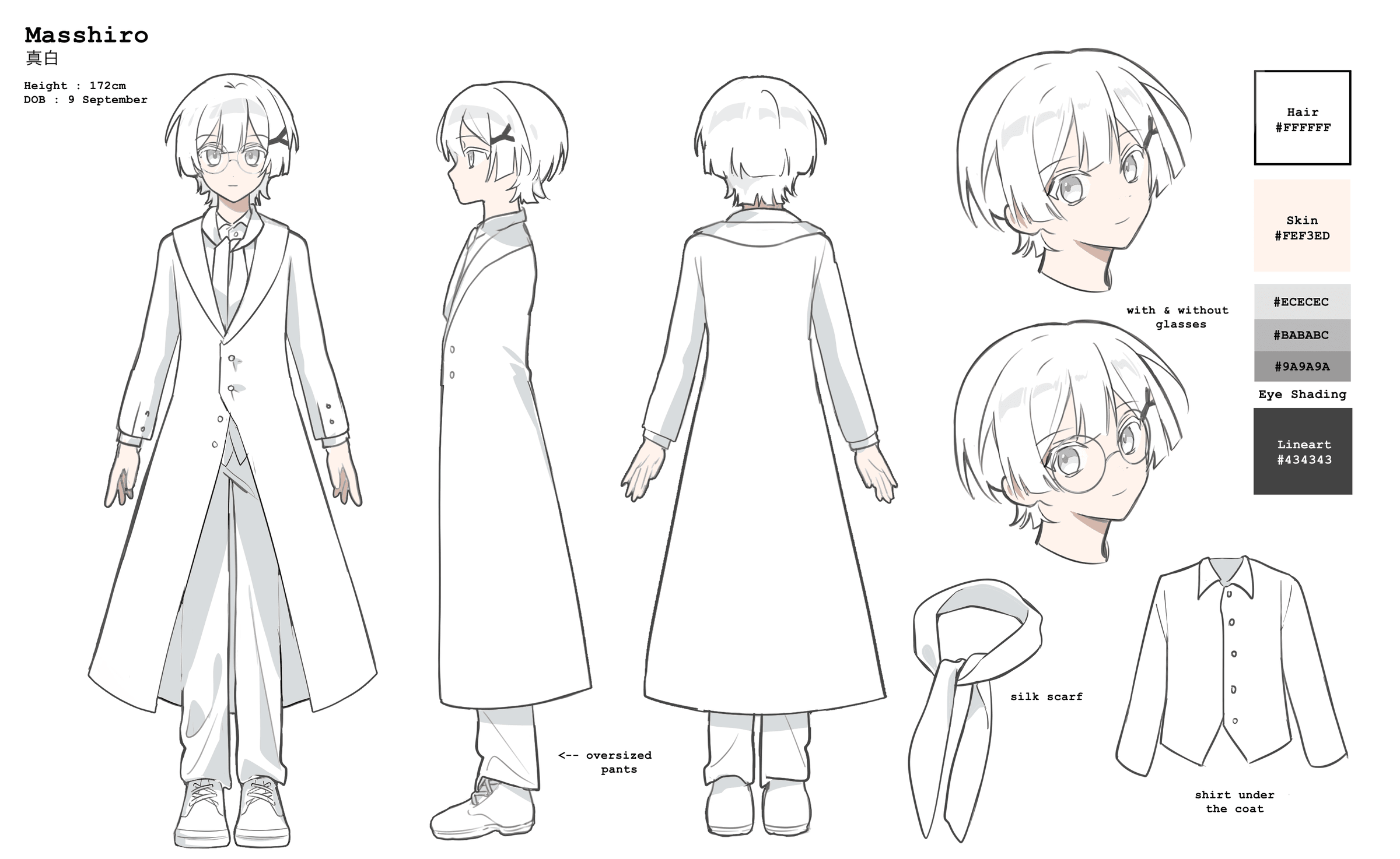 Masshiro character reference sheet